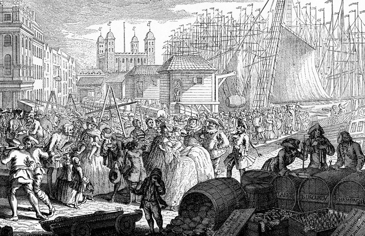 Die Importe Großbritanniens aus Frankreich..., 1757 von Louis Philippe Boitard