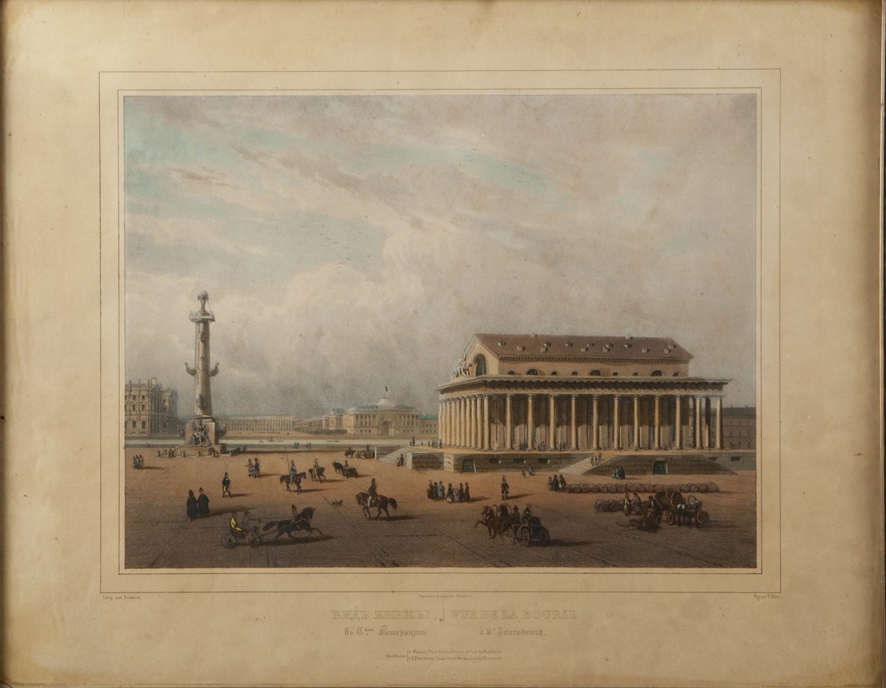 Börse in Sankt Petersburg, Ende der 1840er Jahre von Louis Pierre Alphonse Bichebois
