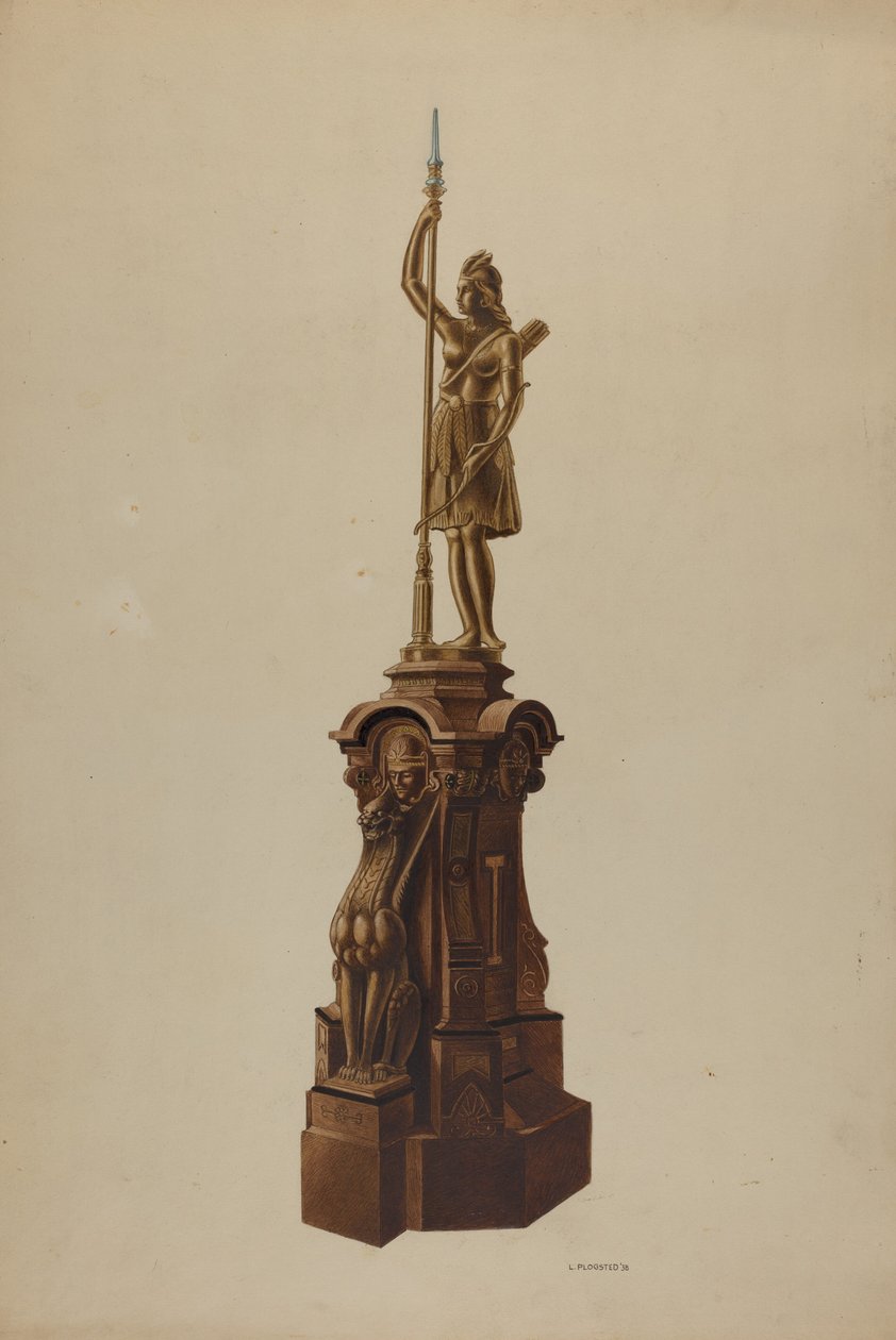 Treppenpfosten, 1938 von Louis Plogsted