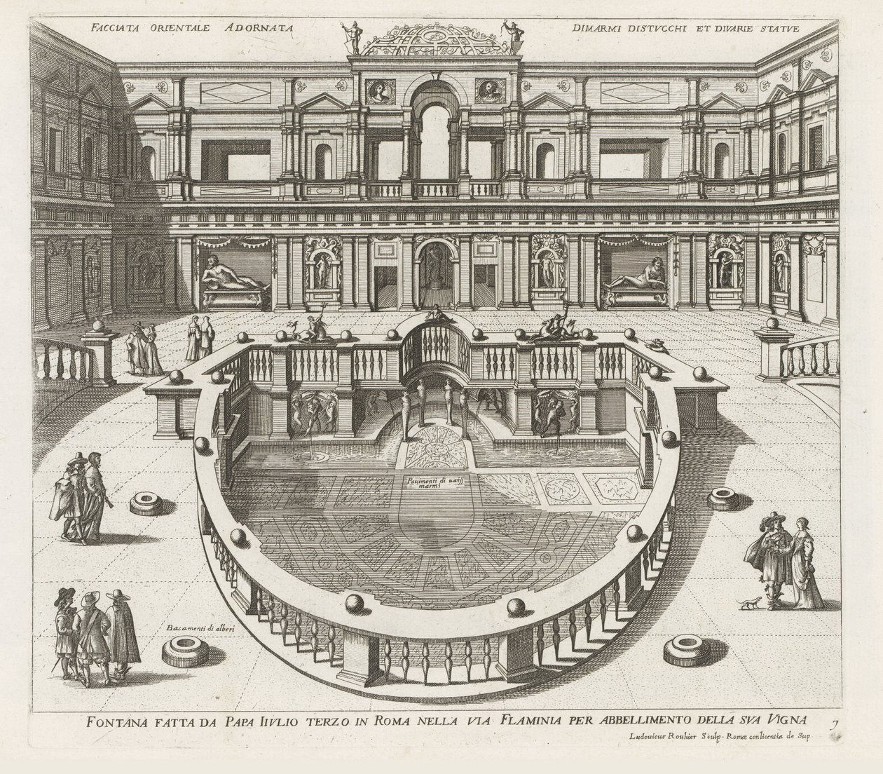 Nymphaeum in der Villa Giulia in Rom (Fontänen in den Palästen und Gärten von Rom) von Louis Rouhier