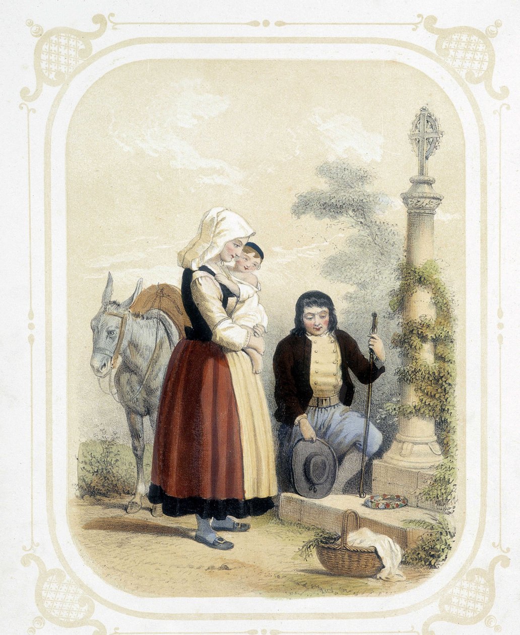 Familie in der Bretagne vor einem Pardon - im 