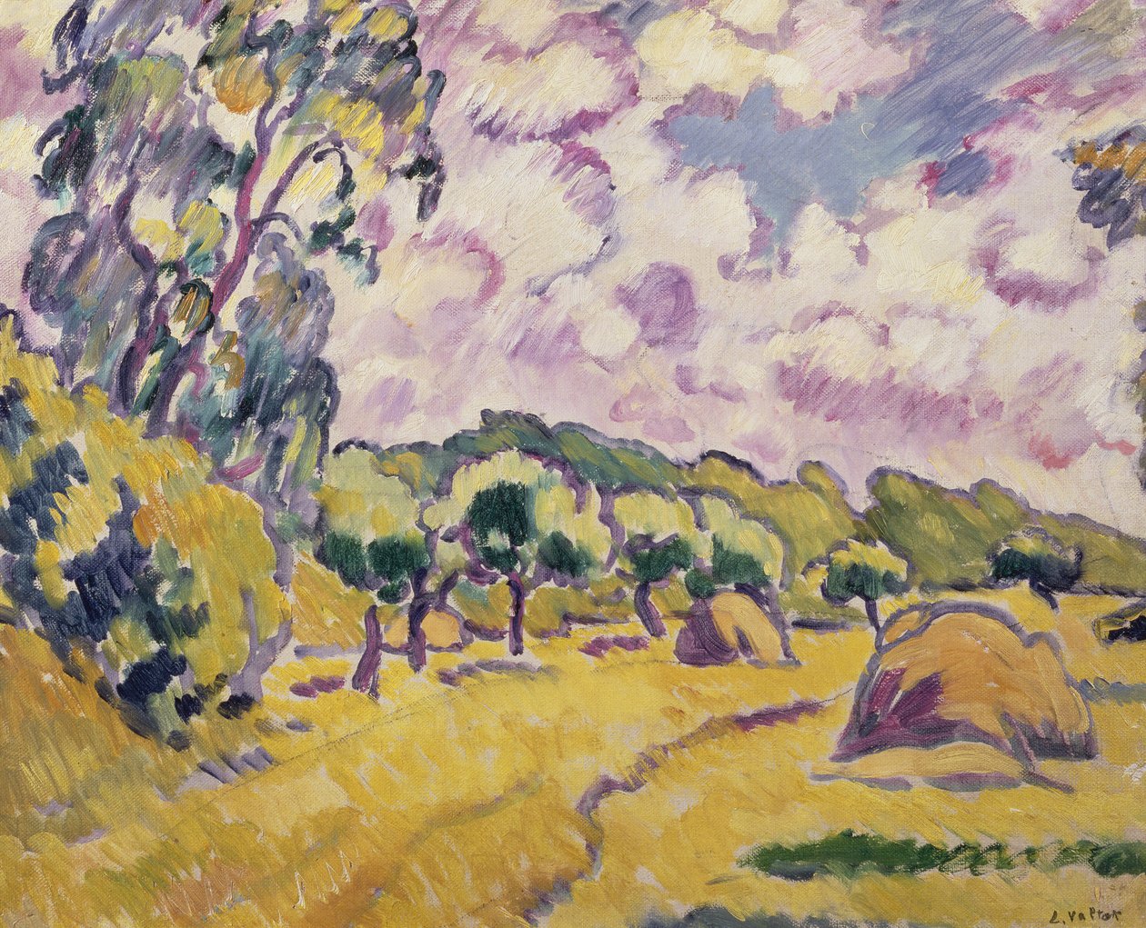 Landschaft mit Heuhaufen von Louis Valtat