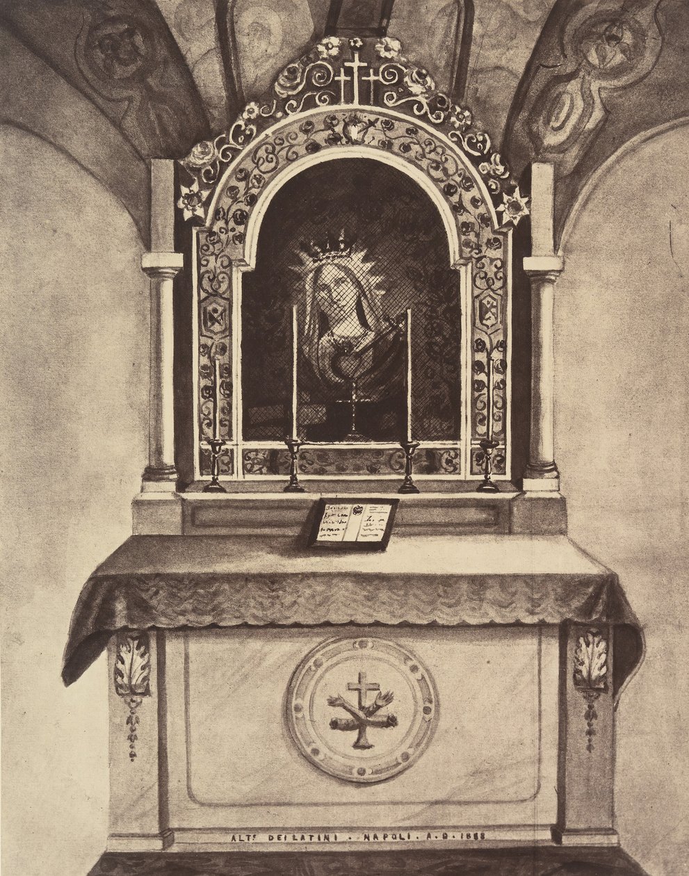 XIII. Station. Jesus wird seiner Mutter übergeben. Dieser Altar ist gebaut..., 1860 oder später von Louis de Clercq