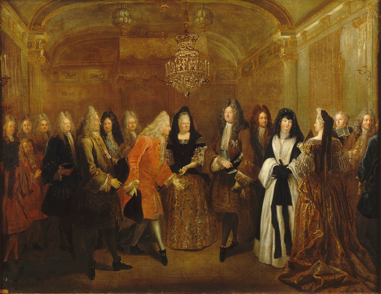 Ludwig XIV. empfängt Prinz August, den zukünftigen König von Polen und Kurfürsten von Sachsen, ca. 1714 von Louis de Silvestre