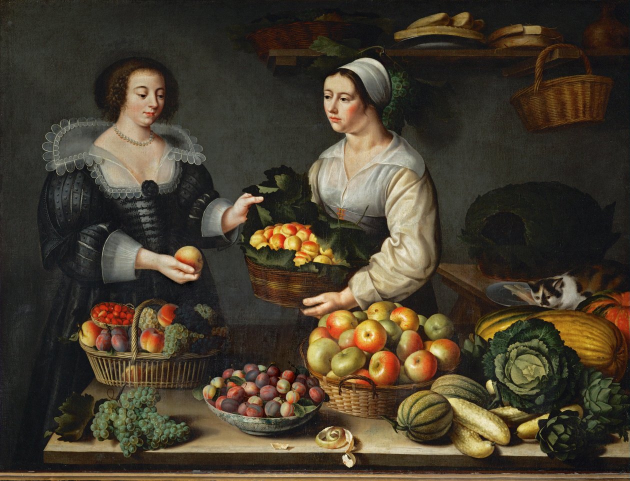 La marchande de fruits et légumes - Die Gemüsehändlerin von Louise (circle of) Moillon