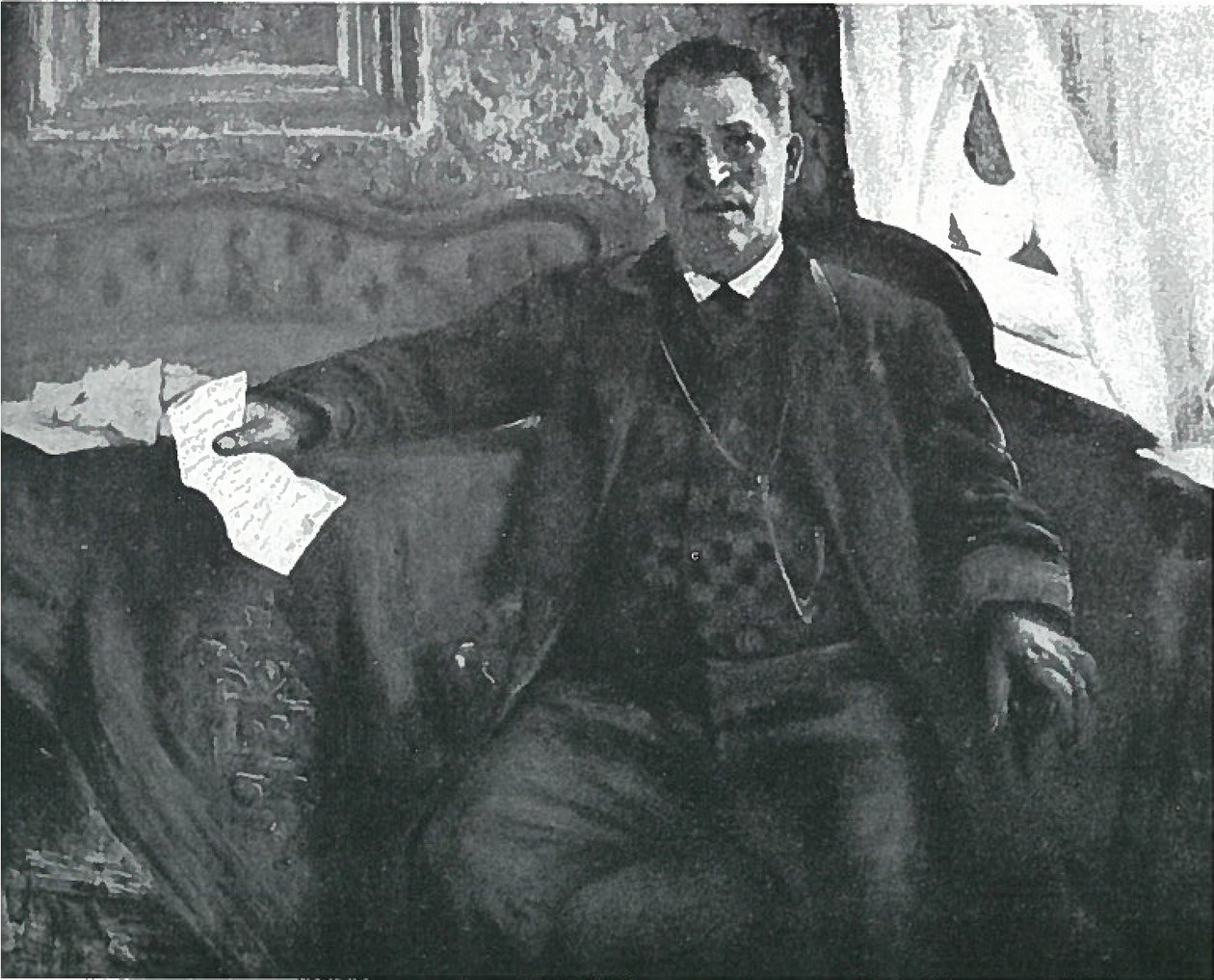 Porträt des Vaters Heinrich Corinth mit Brief von Lovis Corinth