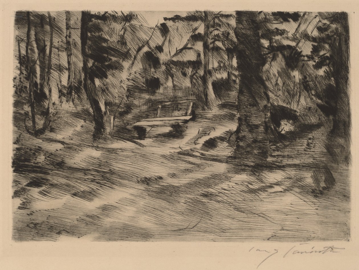 Bank im Walde II, 1917 von Lovis Corinth