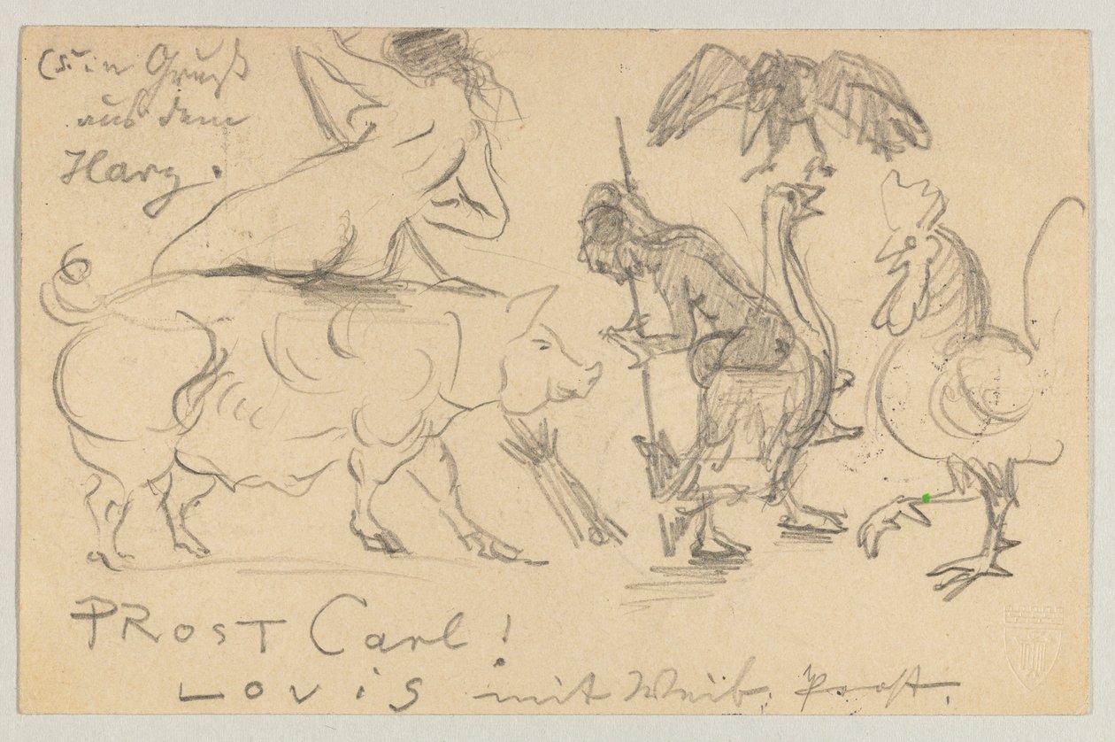 Lovis Corinth an Carl Strathmann: Postkarte, Poststempel 21. Juli 1905 von Lovis Corinth