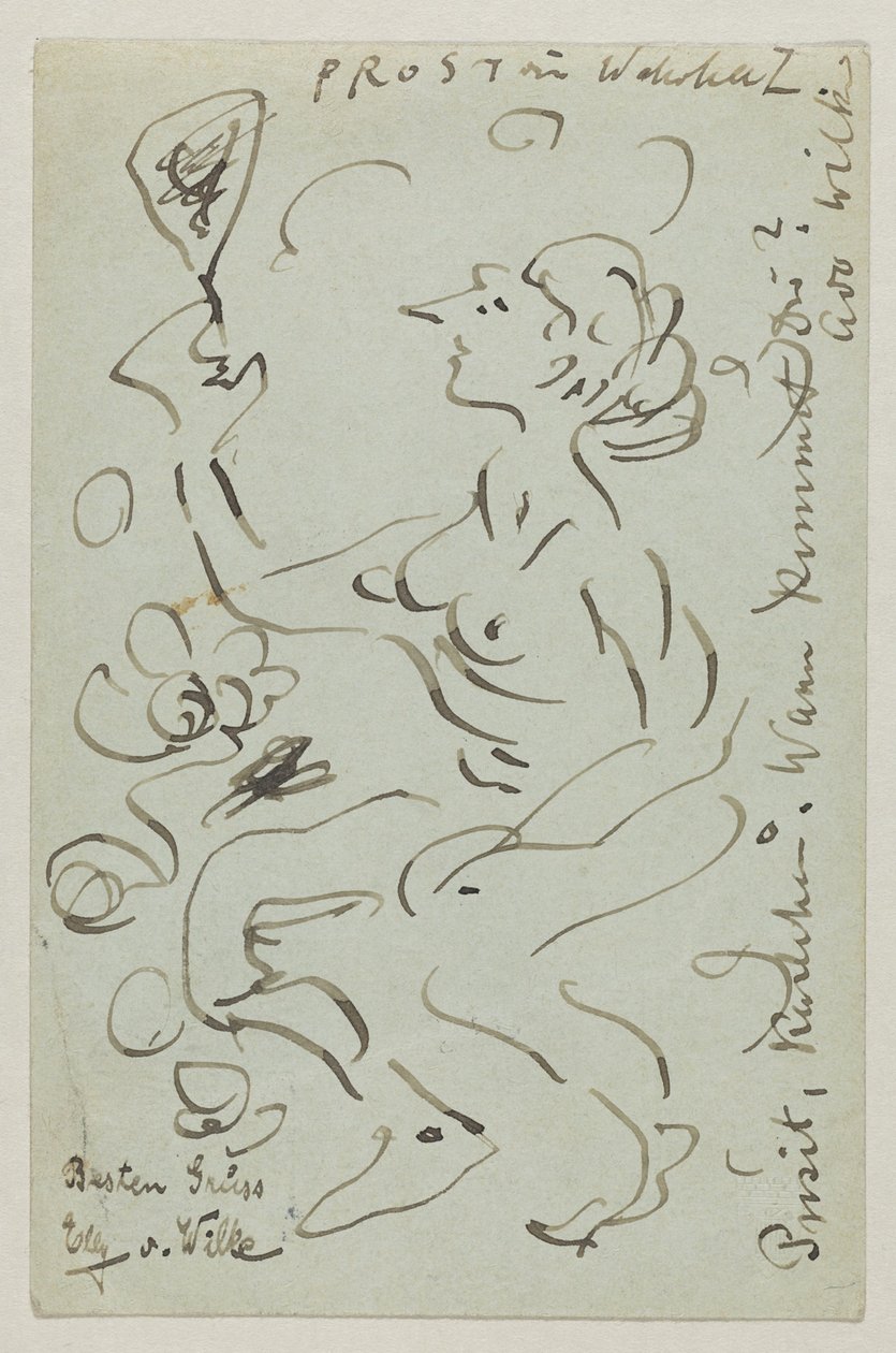 Lovis Corinth an Carl Strathmann: Postkarte, Poststempel 25. März 1906 von Lovis Corinth