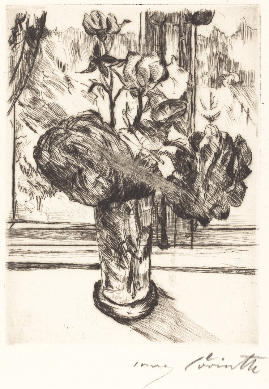 Rosen in einem Wasserglas, 1916 von Lovis Corinth