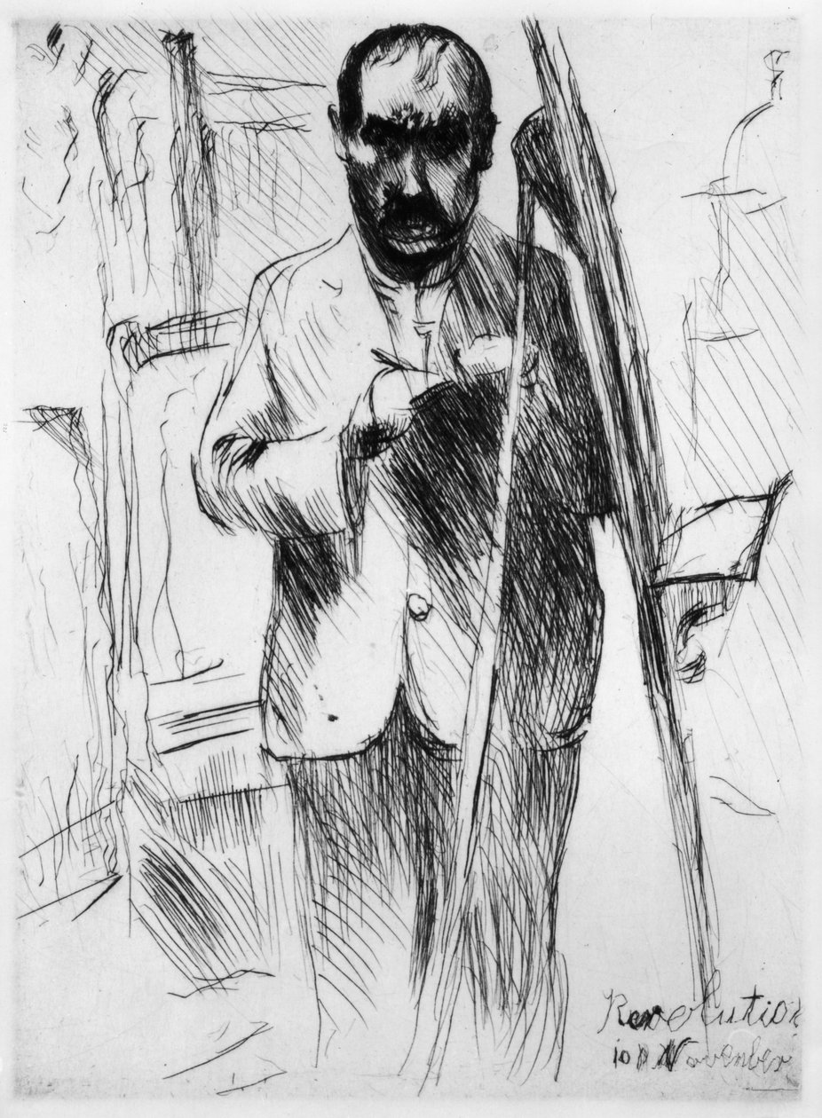 Selbstbildnis an der Staffelei von Lovis Corinth