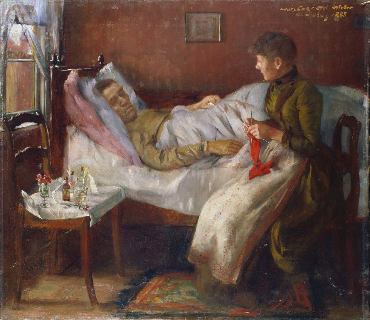 Der Vater des Künstlers in seinem Krankenbett von Lovis Corinth