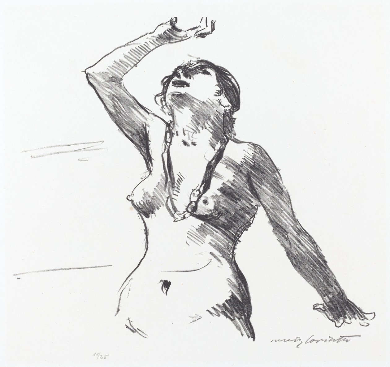 Weiblicher Akt in Abwehr von Lovis Corinth