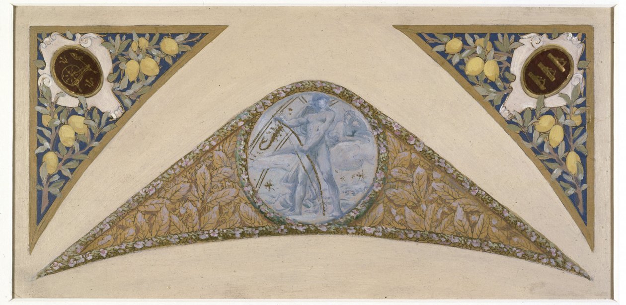 Skizze für die Festtreppe im Pariser Rathaus: Krebs, zwischen 1888 und 1898 von Luc Oliver Merson