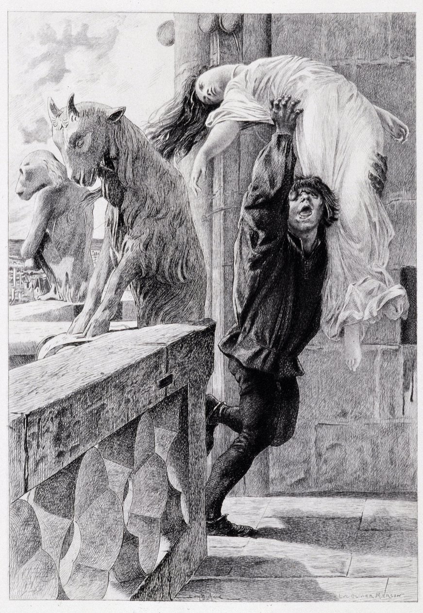 Quasimodo rettet Esmeralda - in „Notre Dame de Paris“ von Victor Hugo von Luc Oliver Merson