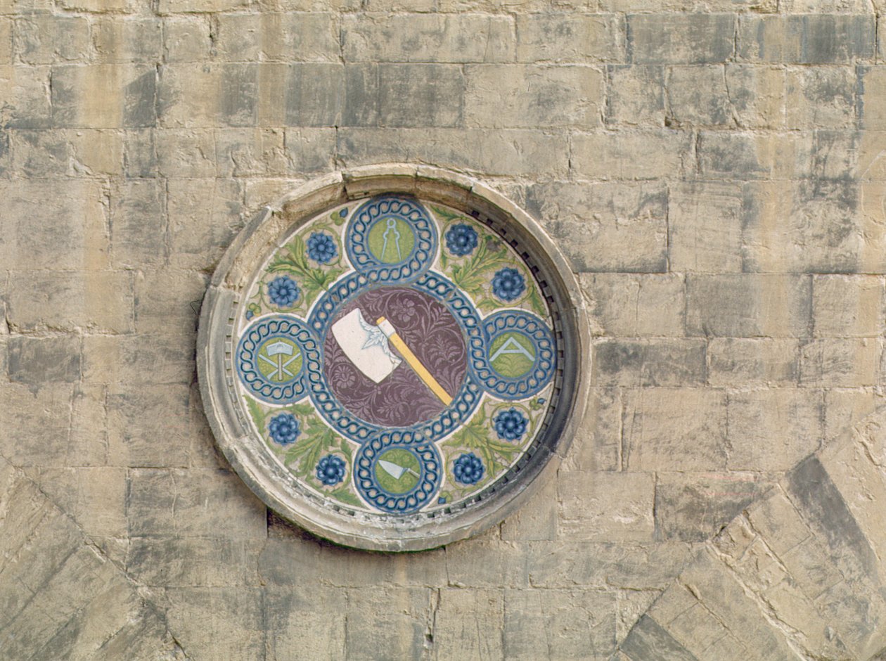 Stemma der Steinmetz- und Zimmermannsgilde, 1440-45 von Luca Della Robbia