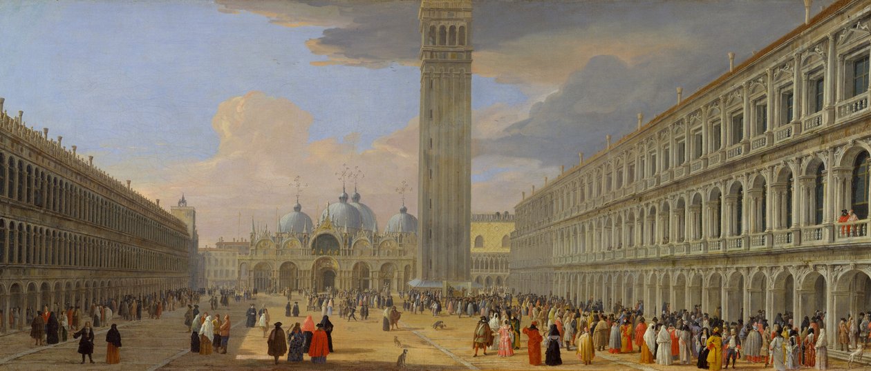 Piazza San Marco, Venedig, um 1709 von Luca Carlevaris