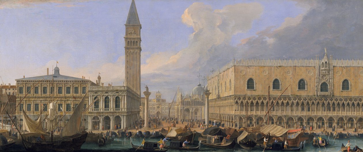 Der Molo, Venedig, vom Bacino di San Marco, um 1709 von Luca Carlevaris