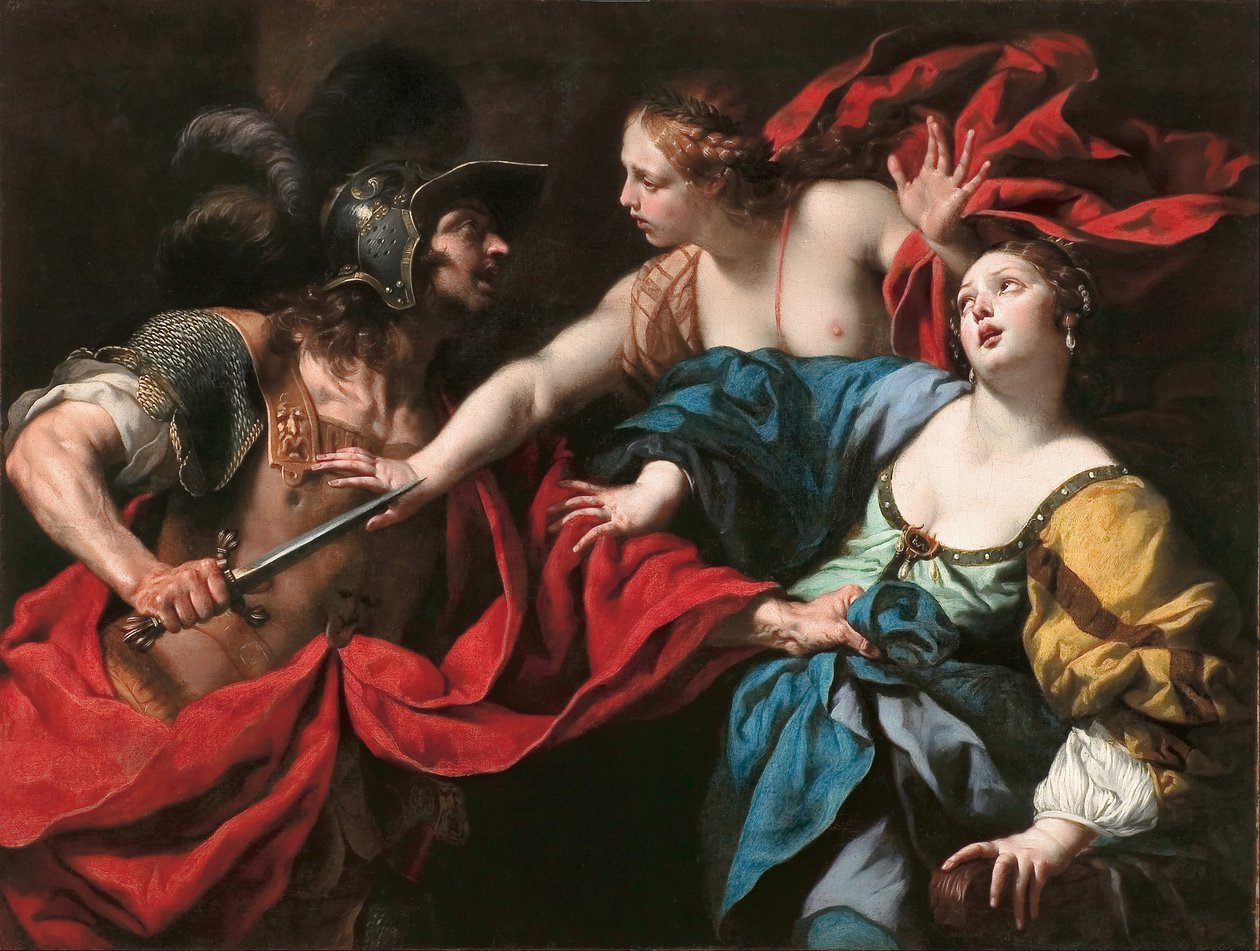 Venus hindert ihren Sohn Aeneas daran, Helena von Troja zu töten von Luca Ferrari