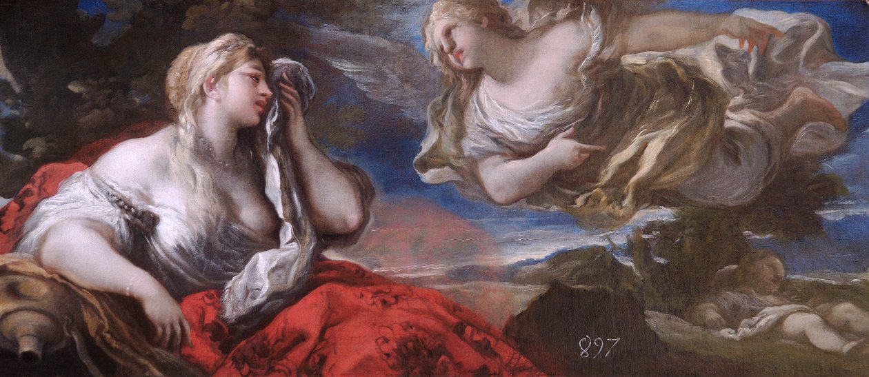 Hagar und Ismael in der Wüste, ca. 1696 von Luca Giordano