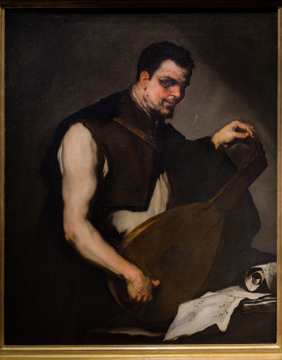 Musiker, der seine Laute stimmt von Luca Giordano