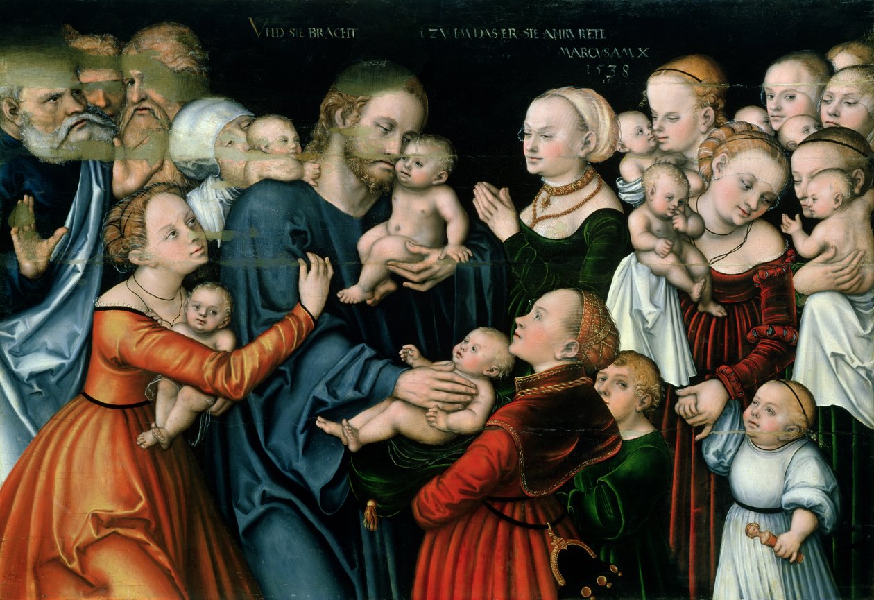 Lasset die Kinder zu mir kommen, 1538 von Lucas Cranach the Elder