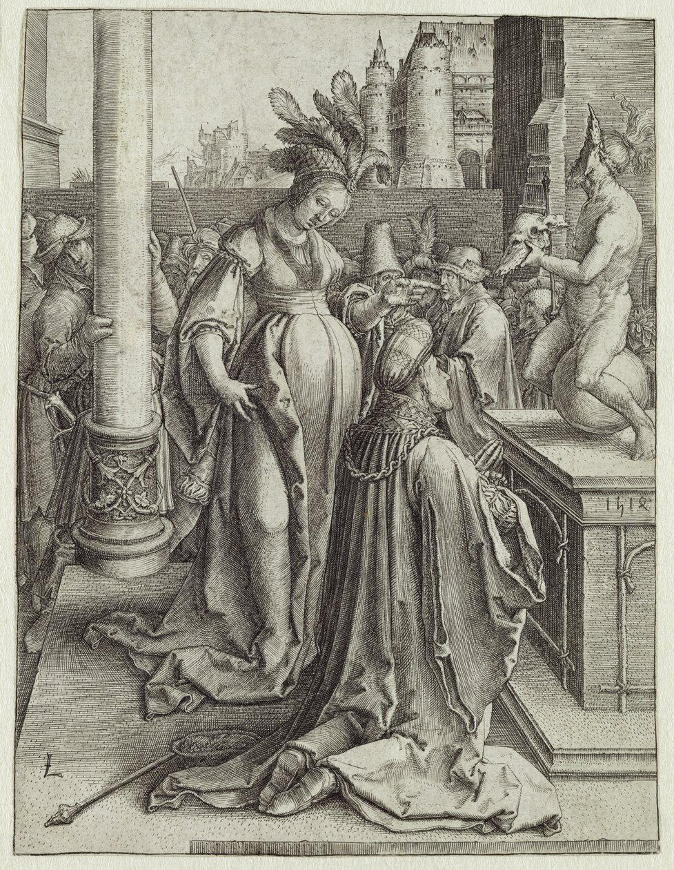 Salomo betet vor einem Götzenbild, ca. 1514 von Lucas van Leyden