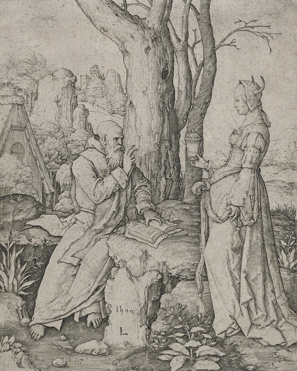 Die Versuchung des Heiligen Antonius, 1509 (Gravur) von Lucas van Leyden