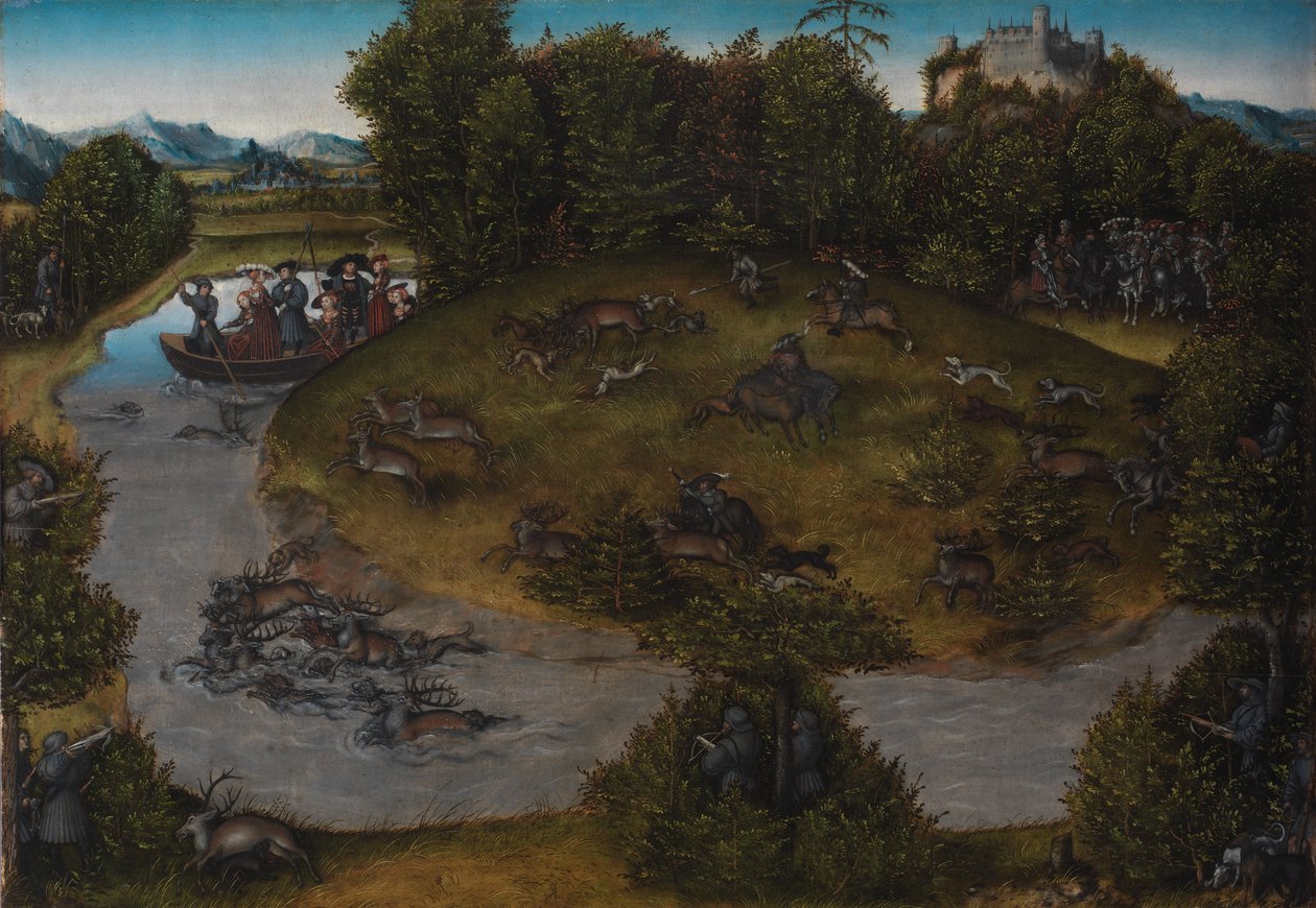 Die Hirschjagd des Kurfürsten Friedrich des Weisen (1463-1525) von Sachsen von Lucas Cranach d.Æ.