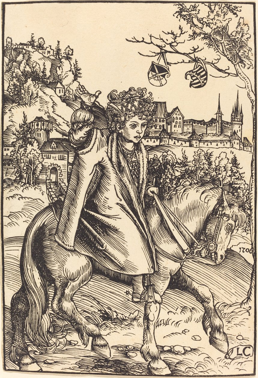 Ein sächsischer Prinz zu Pferd von Lucas Cranach the Elder