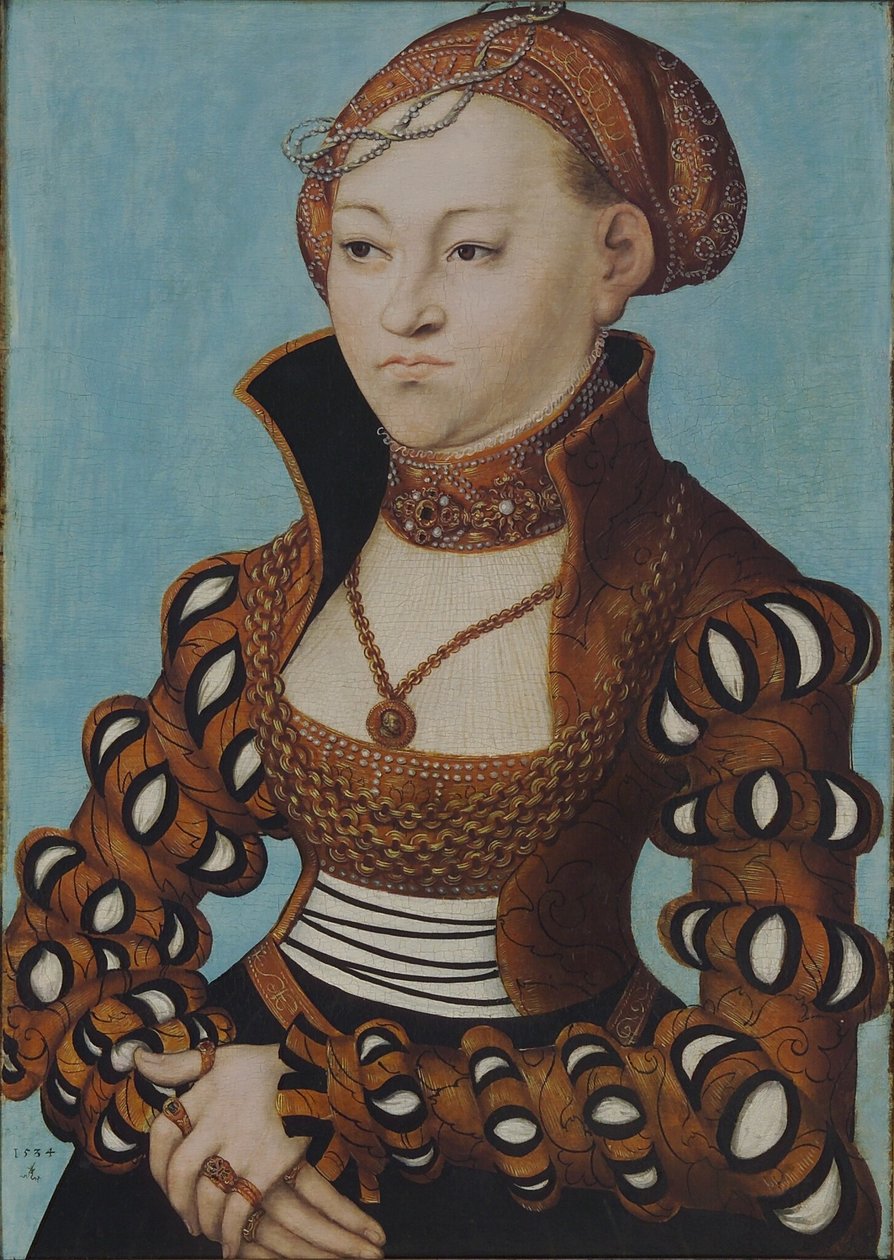 Porträt von Prinzessin Maria von Sachsen mit Brautkrone von Lucas Cranach the Elder
