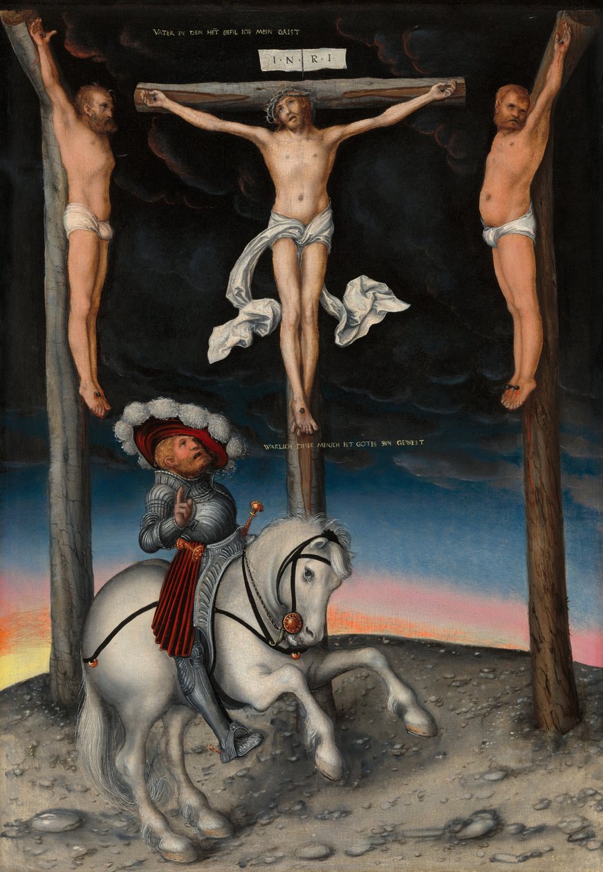 Die Kreuzigung mit dem bekehrten Zenturio von Lucas Cranach the Elder