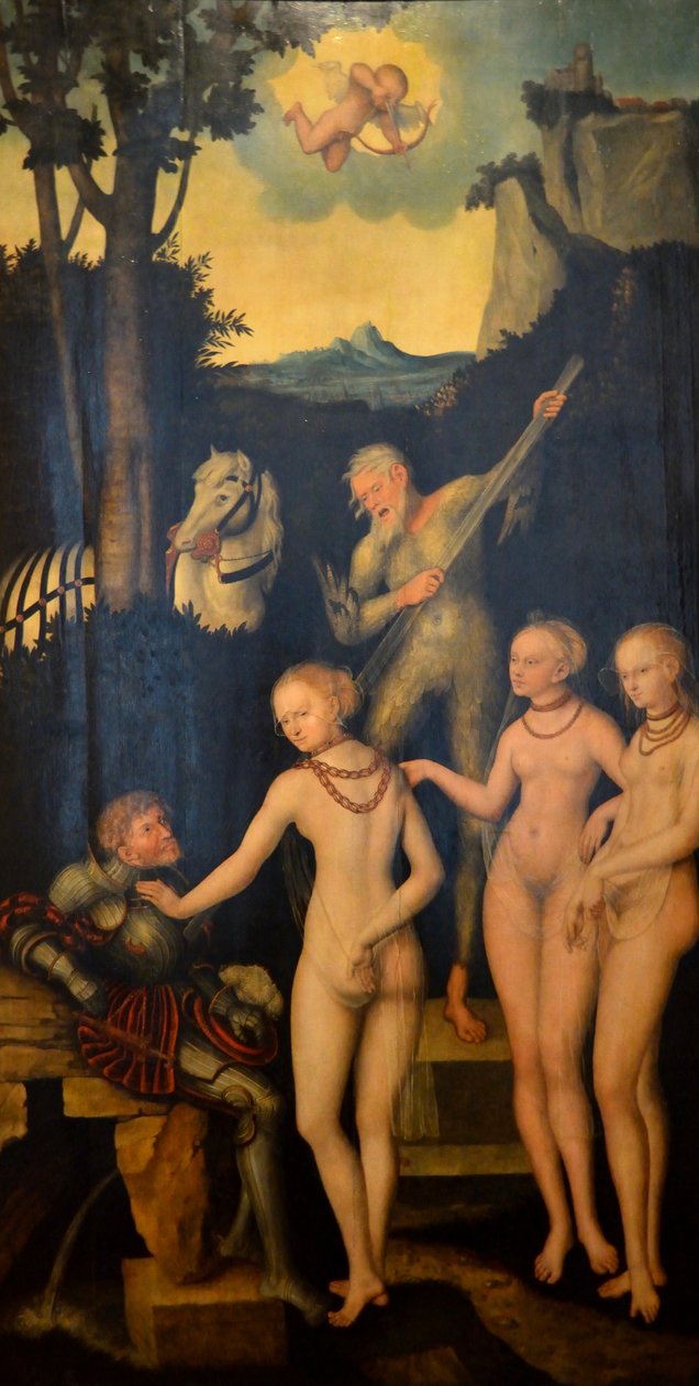 Das Urteil des Paris (Exemplumtafeln von Kurfürst Joachim II) von Lucas Cranach the Elder