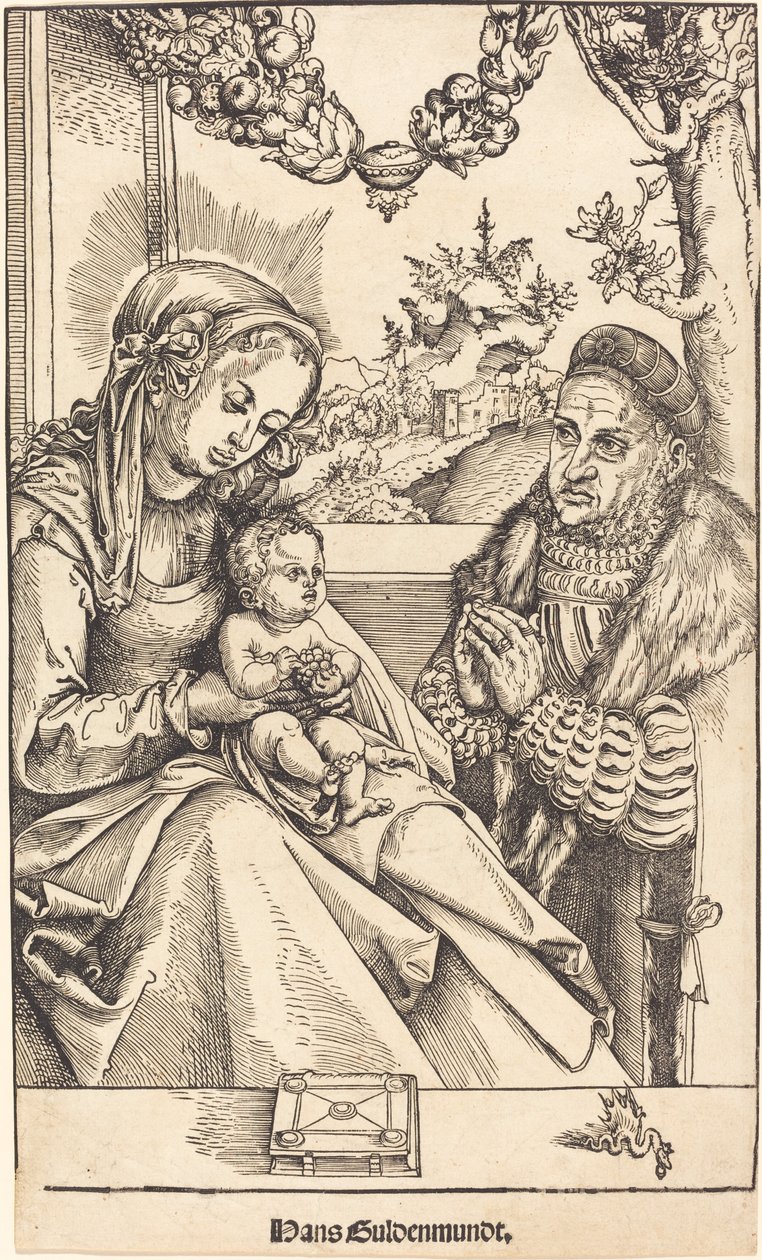 Die Jungfrau und das Kind verehrt von Friedrich dem Weisen von Sachsen von Lucas Cranach the Elder