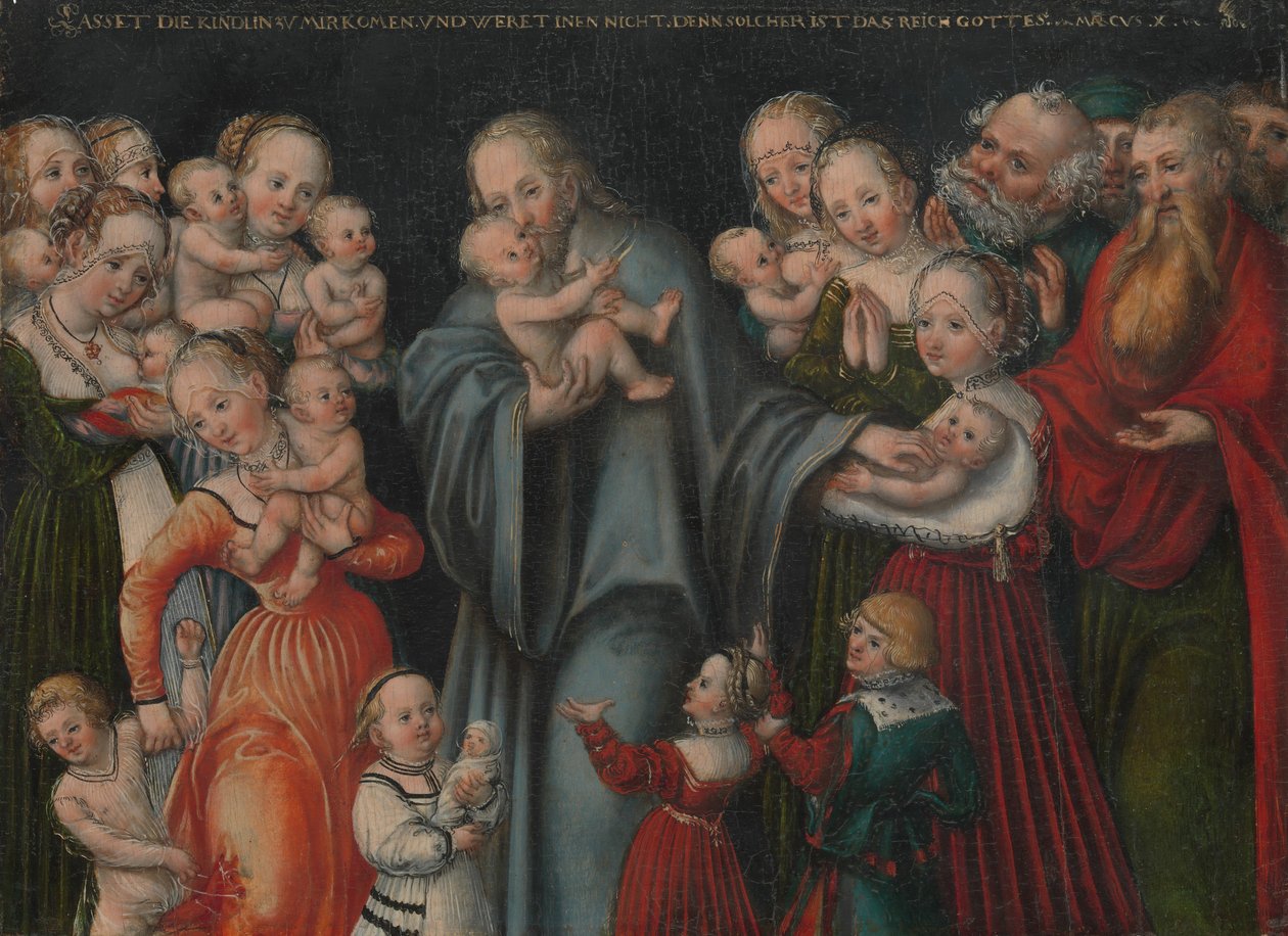 Christus segnet die Kinder, ca. 1545-50 von Lucas Cranach the Younger