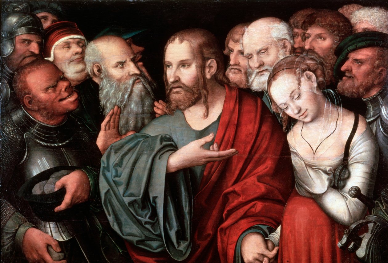 Christus und die Ehebrecherin, nach 1532 von Lucas Cranach the Younger