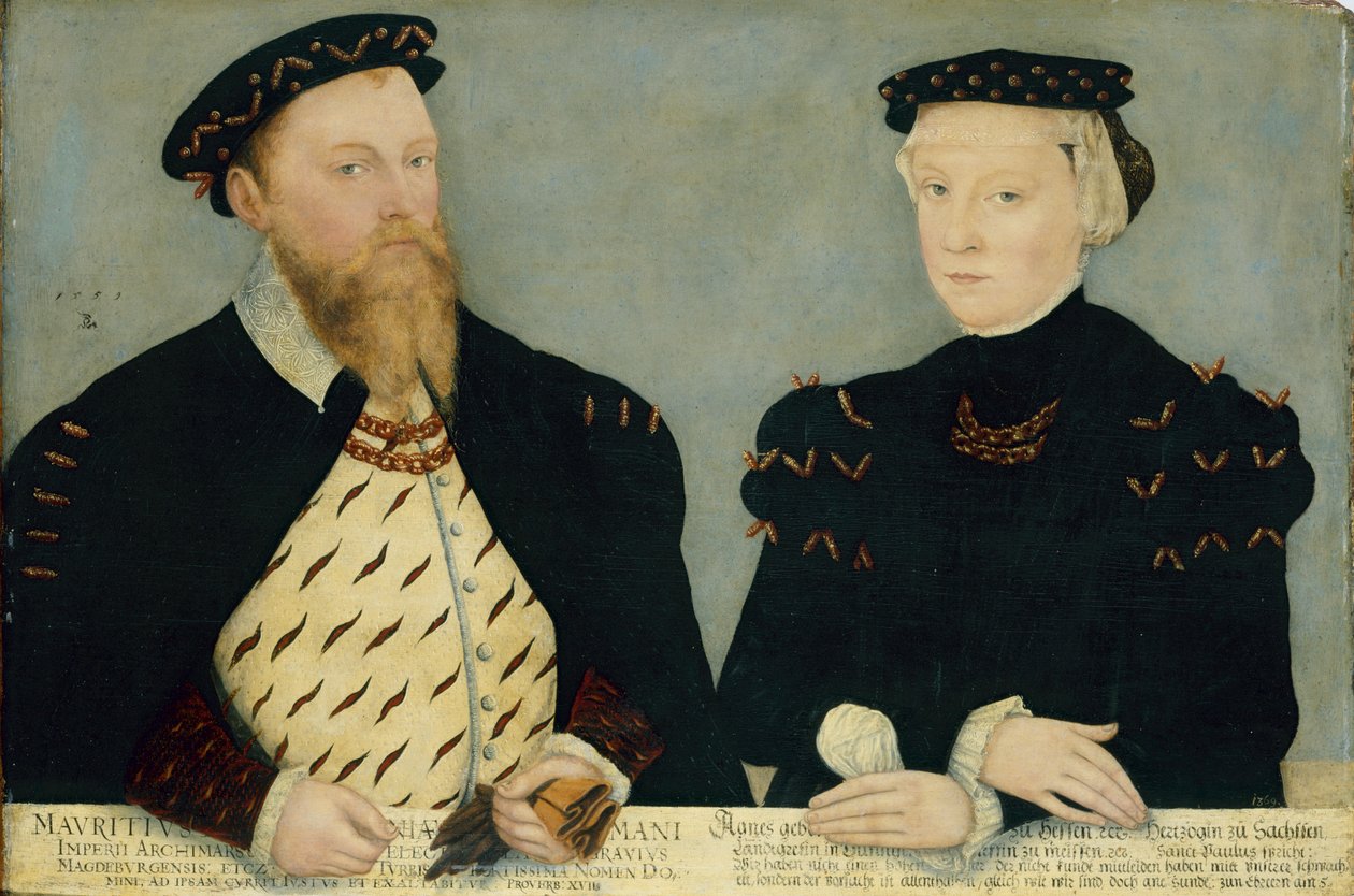 Kurfürst Moritz von Sachsen und seine Gemahlin Agnes von Lucas Cranach the Younger