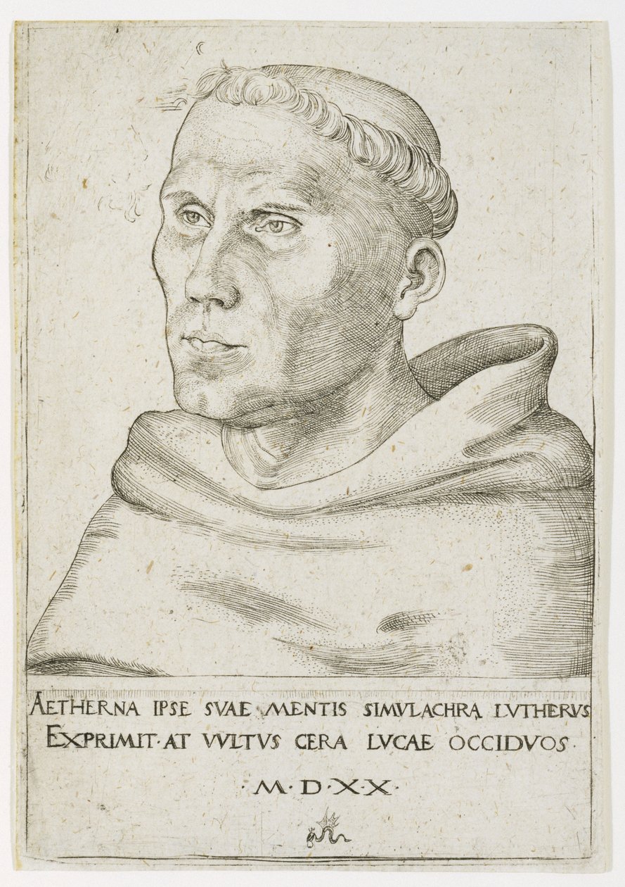 Martin Luther, Büste in Dreiviertelansicht von Lucas the Elder Cranach