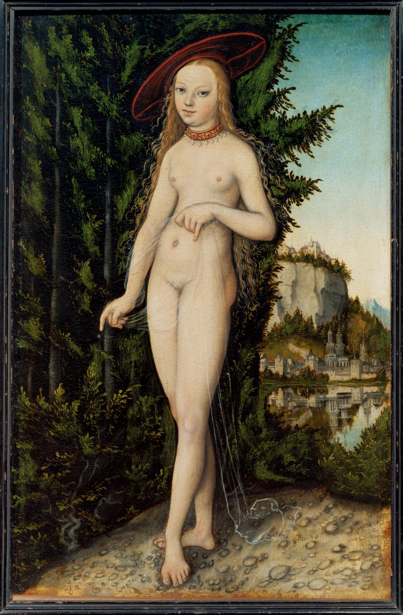 Venus, stehend in einer Landschaft von Lucas the Elder Cranach
