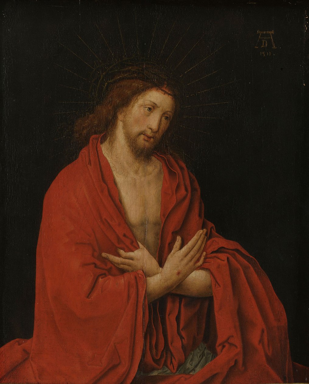Christus mit Dornenkrone von Lucas van (after) Leyden