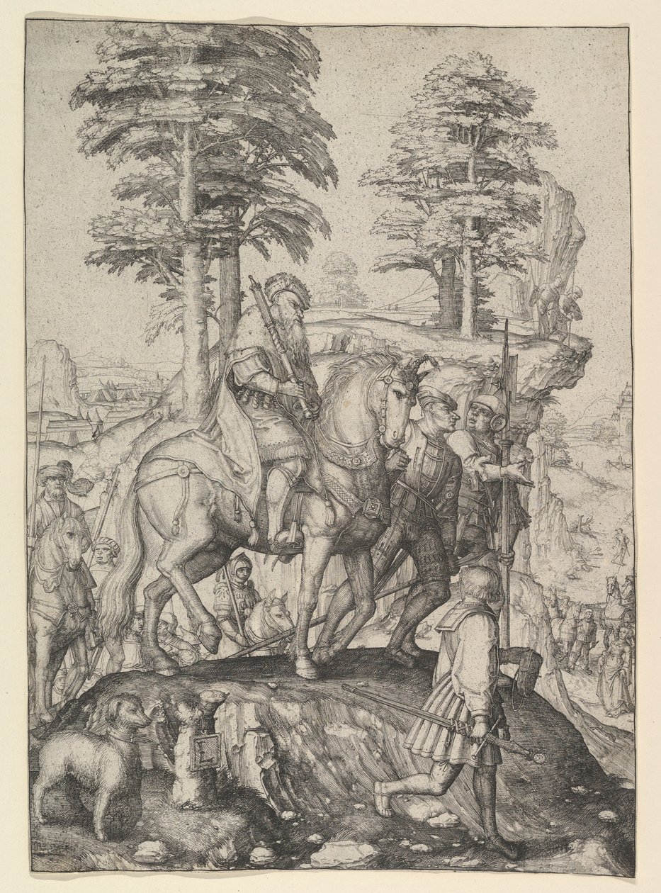 Abigail vor David, ca. 1507 von Lucas van Leyden