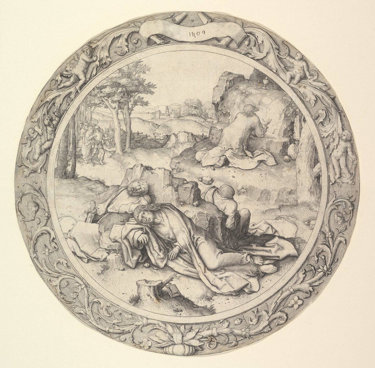 Christus am Ölberg, aus der Circular Passion, 1509 von Lucas van Leyden