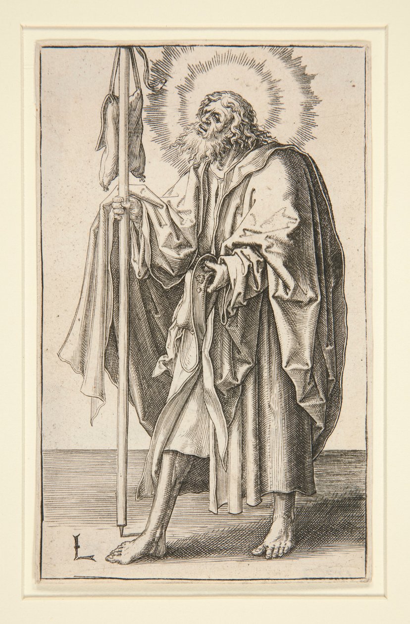 Sankt Jakobus der Ältere aus der Serie: Christus und die Apostel von Lucas van Leyden
