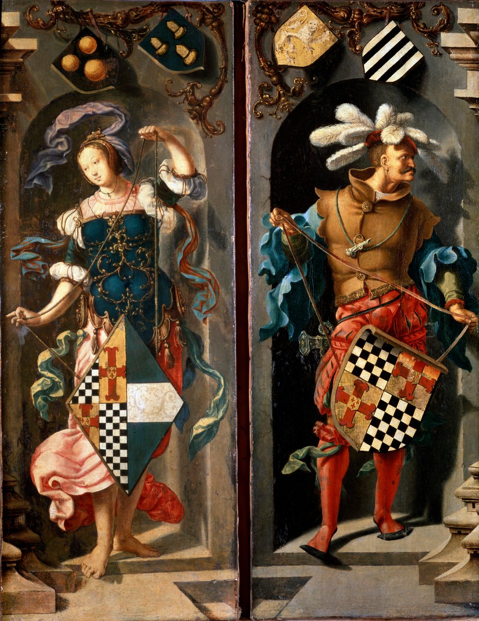 Die Heilung des Blinden von Jericho, Seitenpaneel, 1531 von Lucas van Leyden