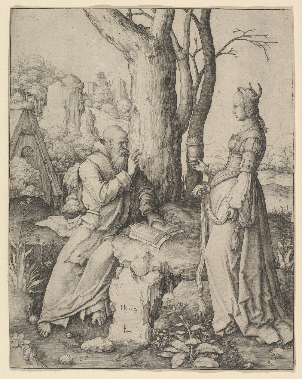 Die Versuchung des heiligen Antonius, 1509 von Lucas van Leyden