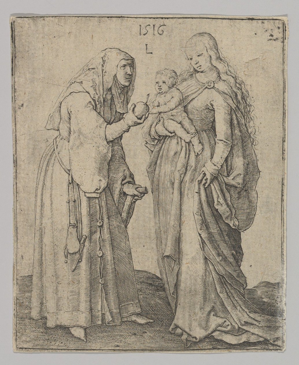 Die Jungfrau mit Kind und St. Anna, 1516 von Lucas van Leyden