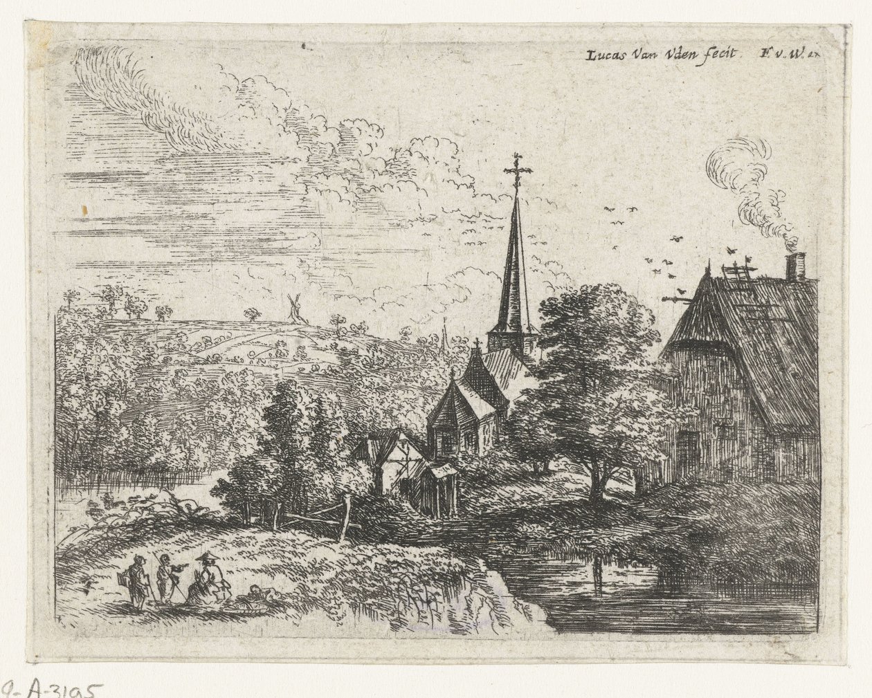 Dorf an einem Fluss von Lucas van Uden