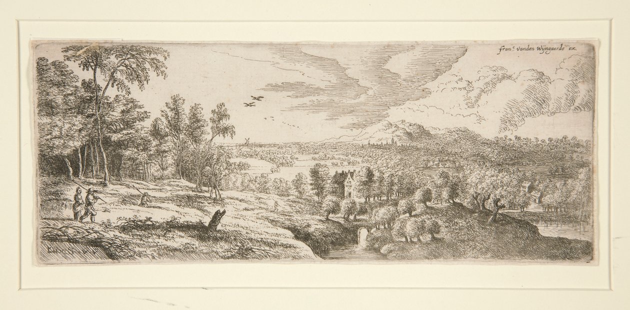 Wälder mit Blick auf einen Fluss von Lucas van Uden