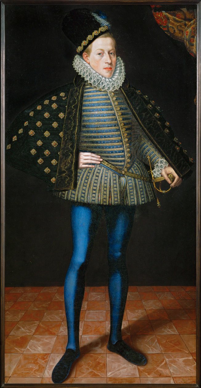 Erzherzog Matthias in einem blauen Gewand von Lucas van Valckenborch
