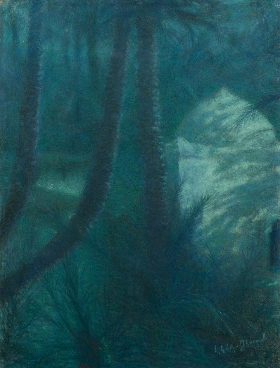 La Palmeraie, Marrakesch, im Mondlicht von Lucien Levy Dhurmer